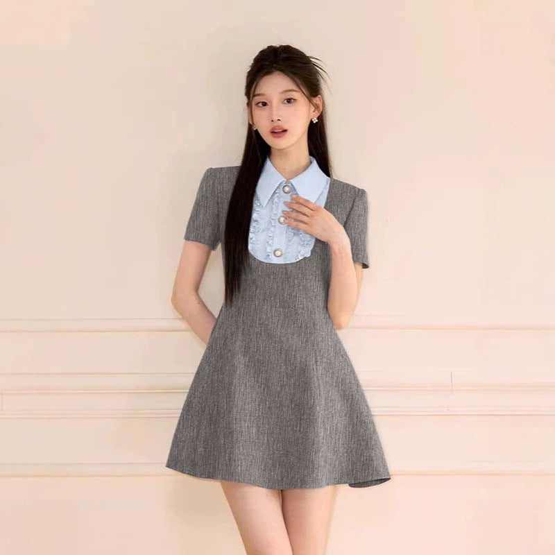 Preppy Patchwork Minikleid mit Kontrastfarben – Bild 1 | LuxeStyle