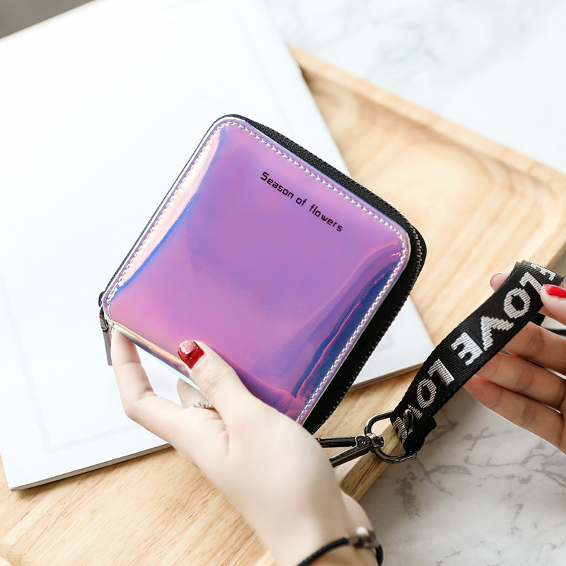 Kurze PU-Leder-Tasche mit Glitzeroptik – Bild 4 | LuxeStyle