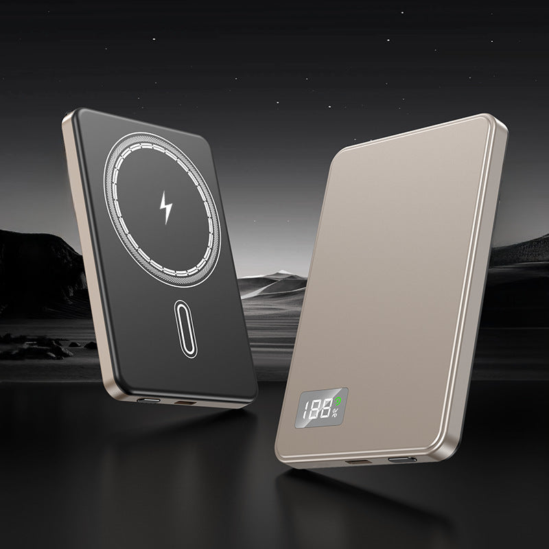 Ultradünne magnetische Powerbank mit Schnellladekabel