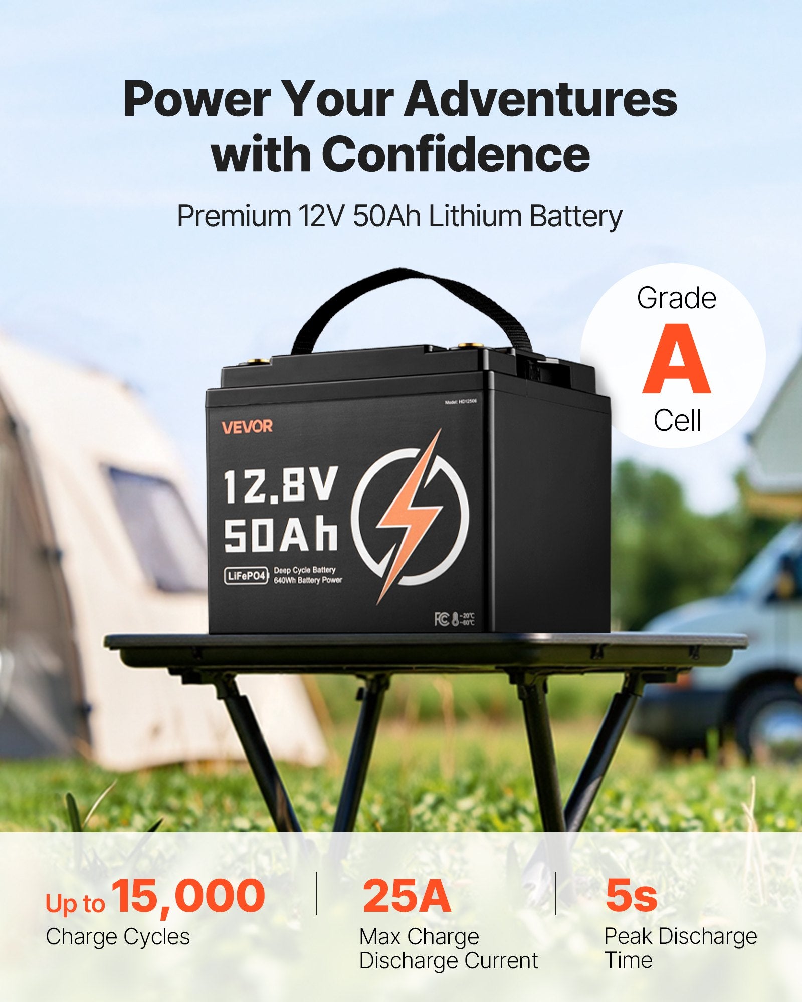 12V 50Ah LiFePO4 Deep Cycle Batterie für RV