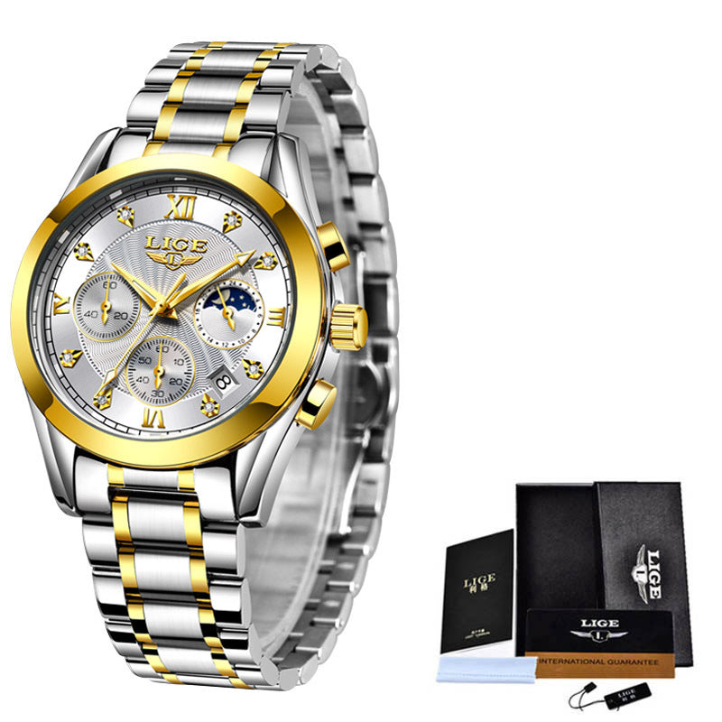 Herren Business Quarzuhr mit Mondphase – Bild 2 | LuxeStyle