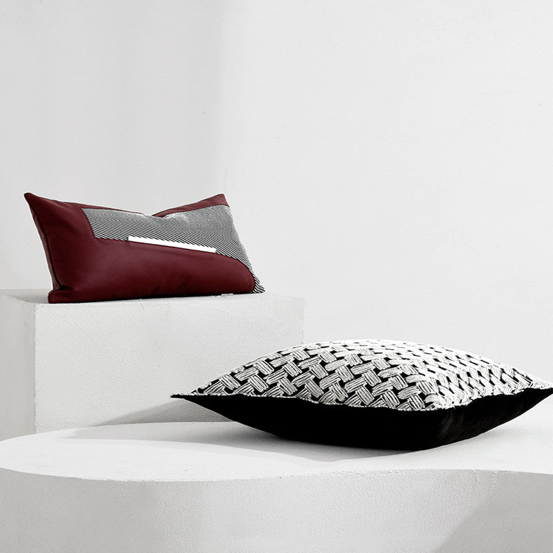 Modernes Kissenbezug-Set, Rot-Weiss – Bild 5 | LuxeStyle
