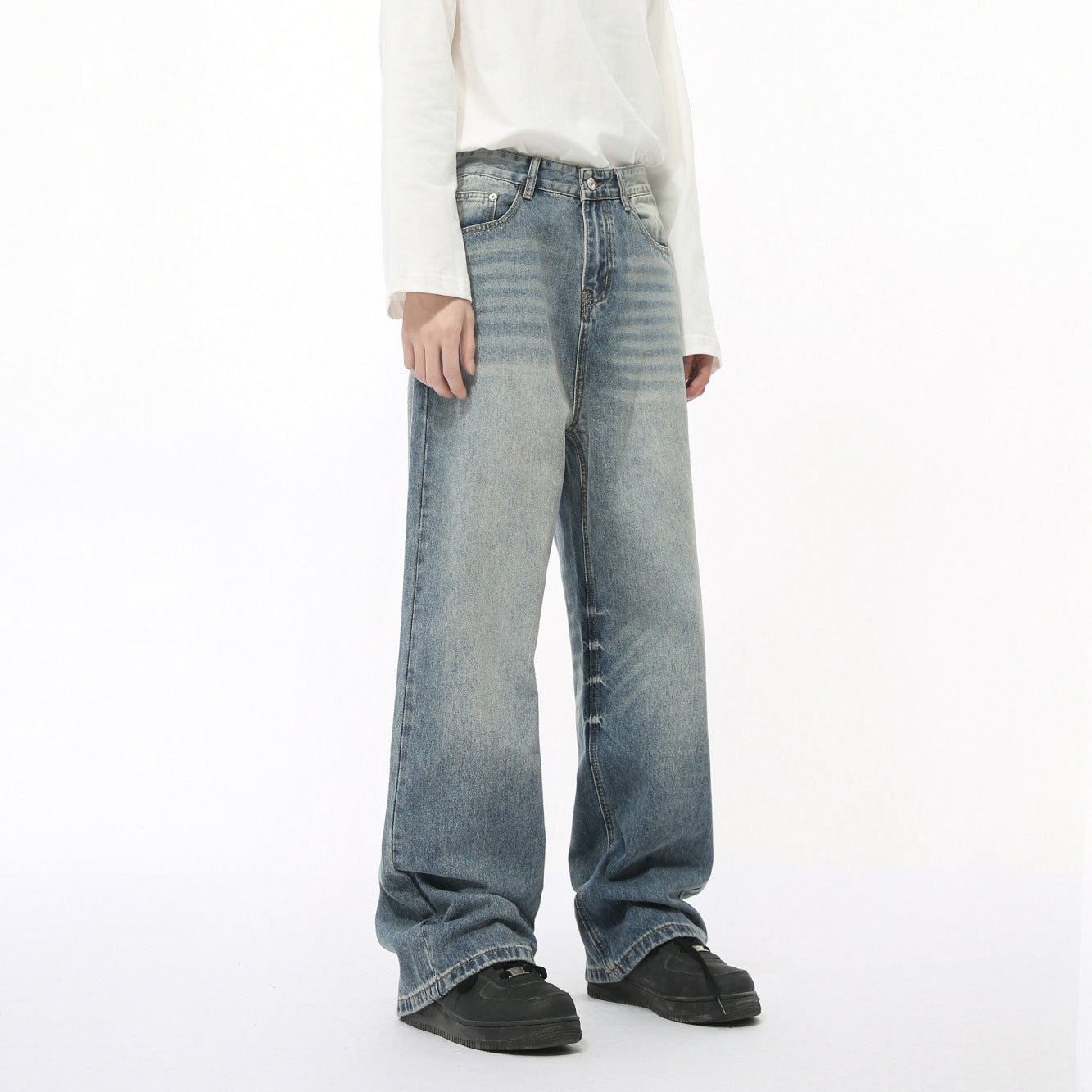 Herren Loose Fit Straight Jeans