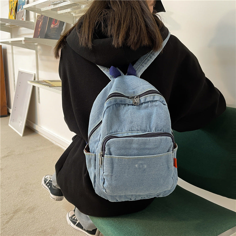 Damen Rucksack aus gewaschenem Denim Canvas
