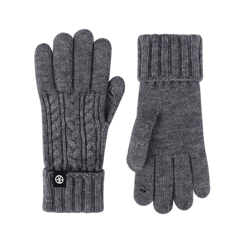 Warme Strickhandschuhe mit Touchscreen-Funktion