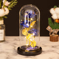 Glasdome mit 3 Goldrosen