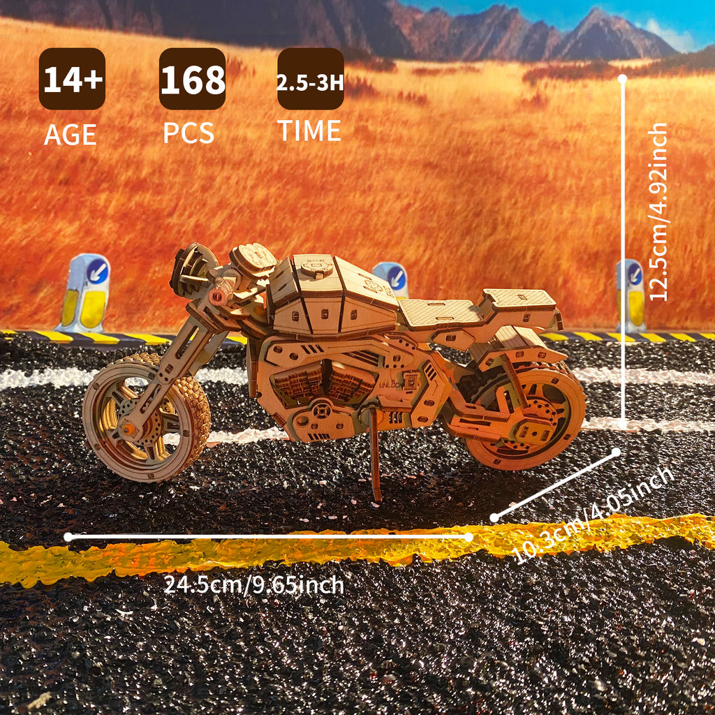 3D Holzpuzzle Motorrad Modellbausatz