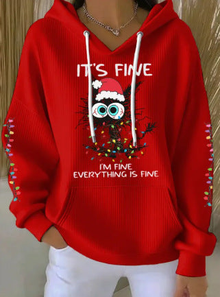 Christmas Hoodie mit Katzen-Print