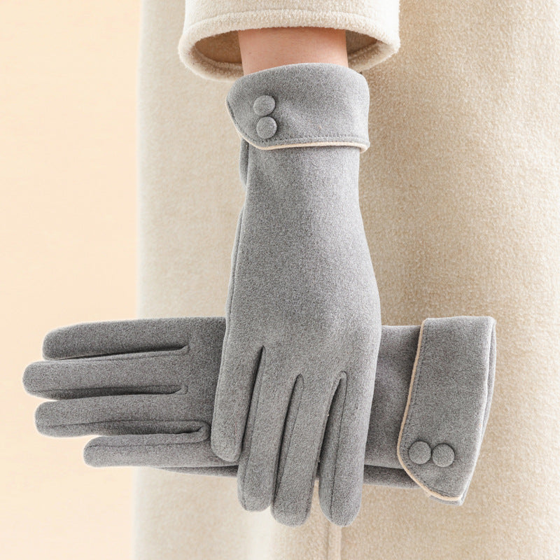 Warme Fleece-gefütterte Handschuhe mit Schleife