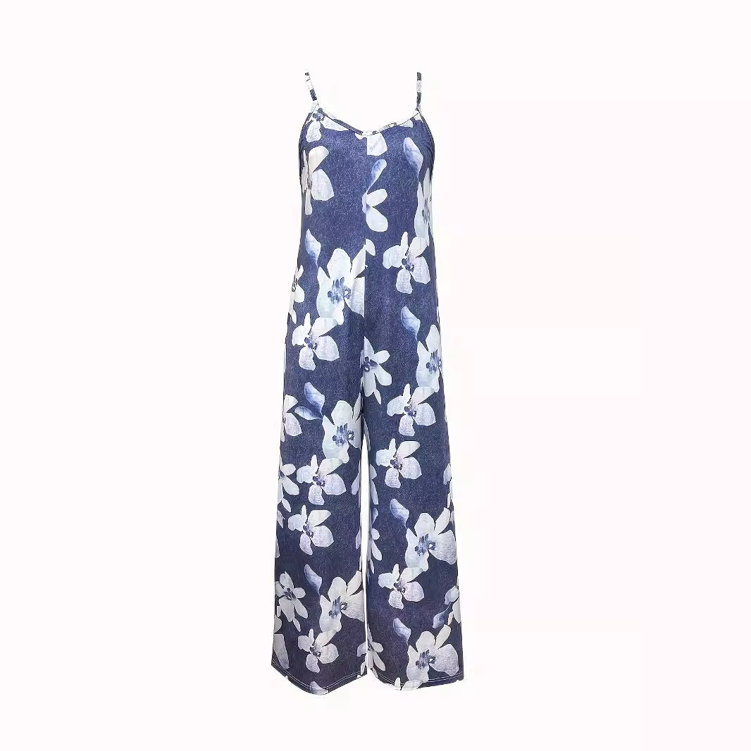 Damen Jumpsuit mit weitem Bein und Print