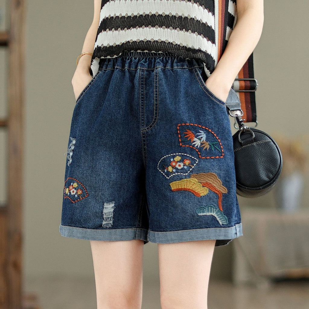 Weite Denim-Shorts für Damen