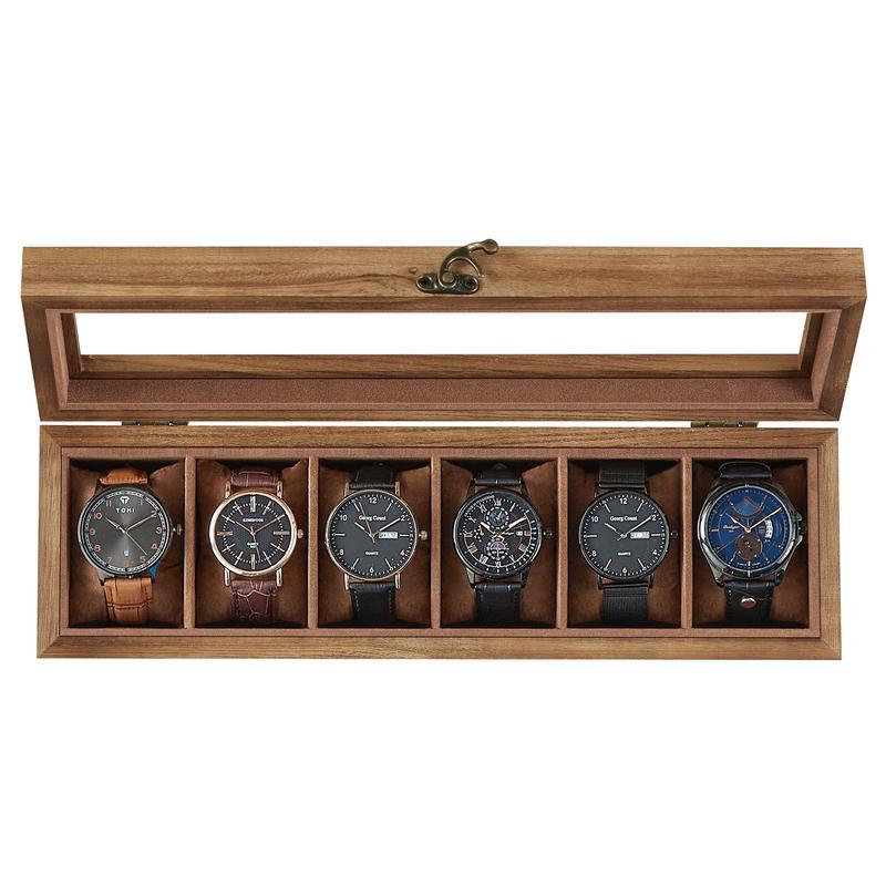 Uhrenbox aus Holz mit 6 Fächern | LuxeStyle
