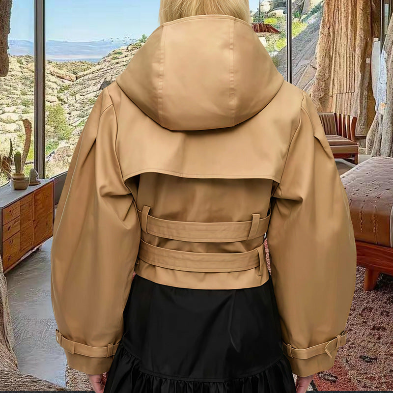 Khaki-Hoodiejacke