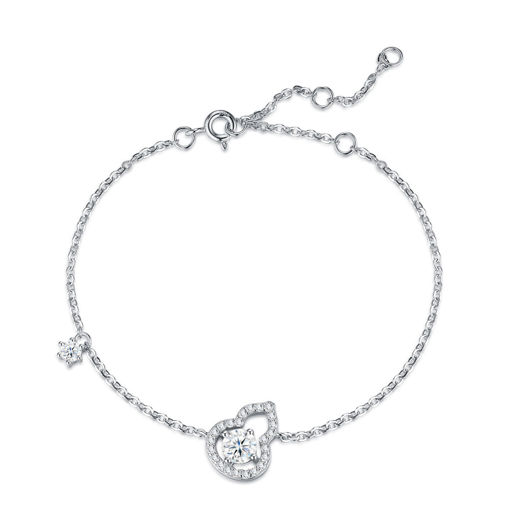 Gourde Armband mit Moissanit Steinen