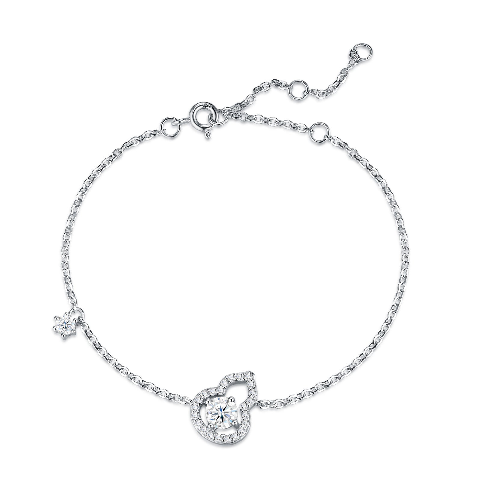Gourde Armband mit Moissanit Steinen
