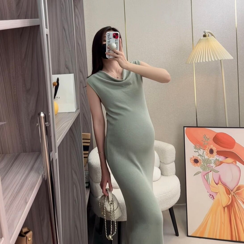 Schwangerschafts-Midikleid Ärmellos – Bild 8 | LuxeStyle