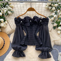 Chiffon-Bluse mit 3D-Blumen und Perlen