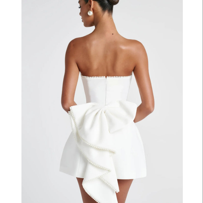 Trägerloses A-Linien-Kleid im French-Stil