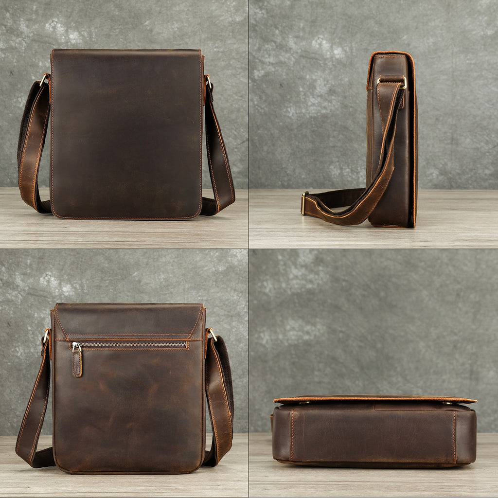 Premium Leder-Crossbody-Tasche