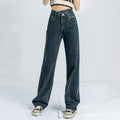 Irregular Design Straight-Leg Jeans