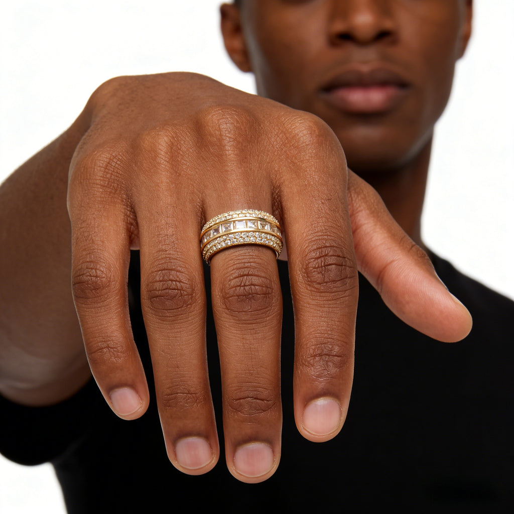 Vergoldeter Ring mit Zirkonia-Steinen | LuxeStyle