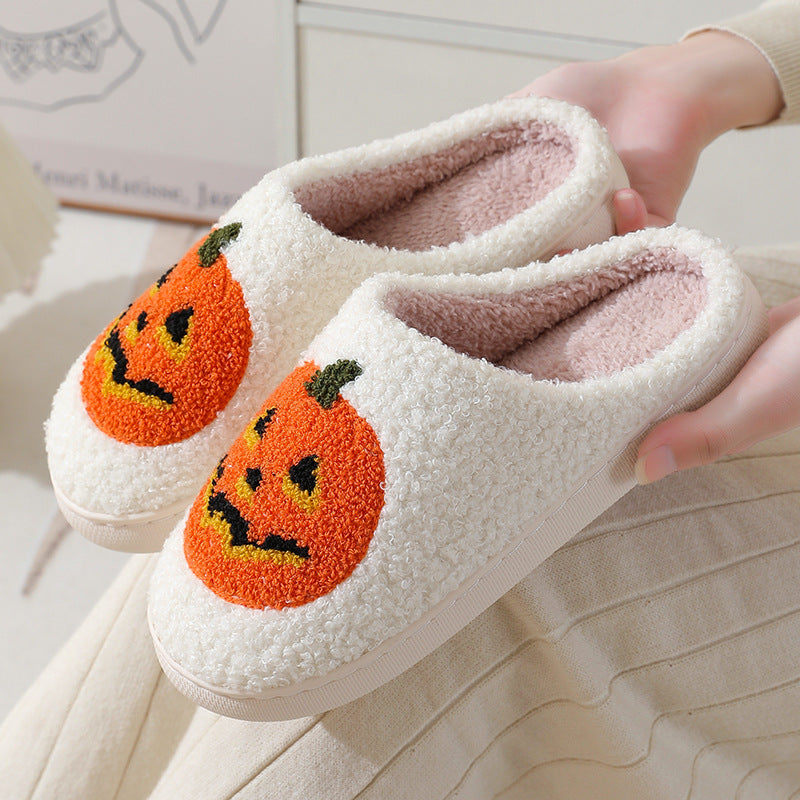 Flauschige Hausschuhe «Kürbis» · Halloween-Plüsch-Slipper