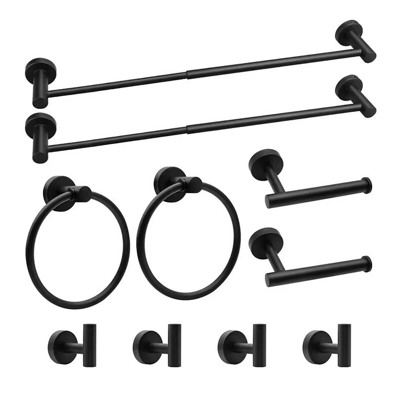 Handtuchhalter-Set aus Edelstahl, Schwarz