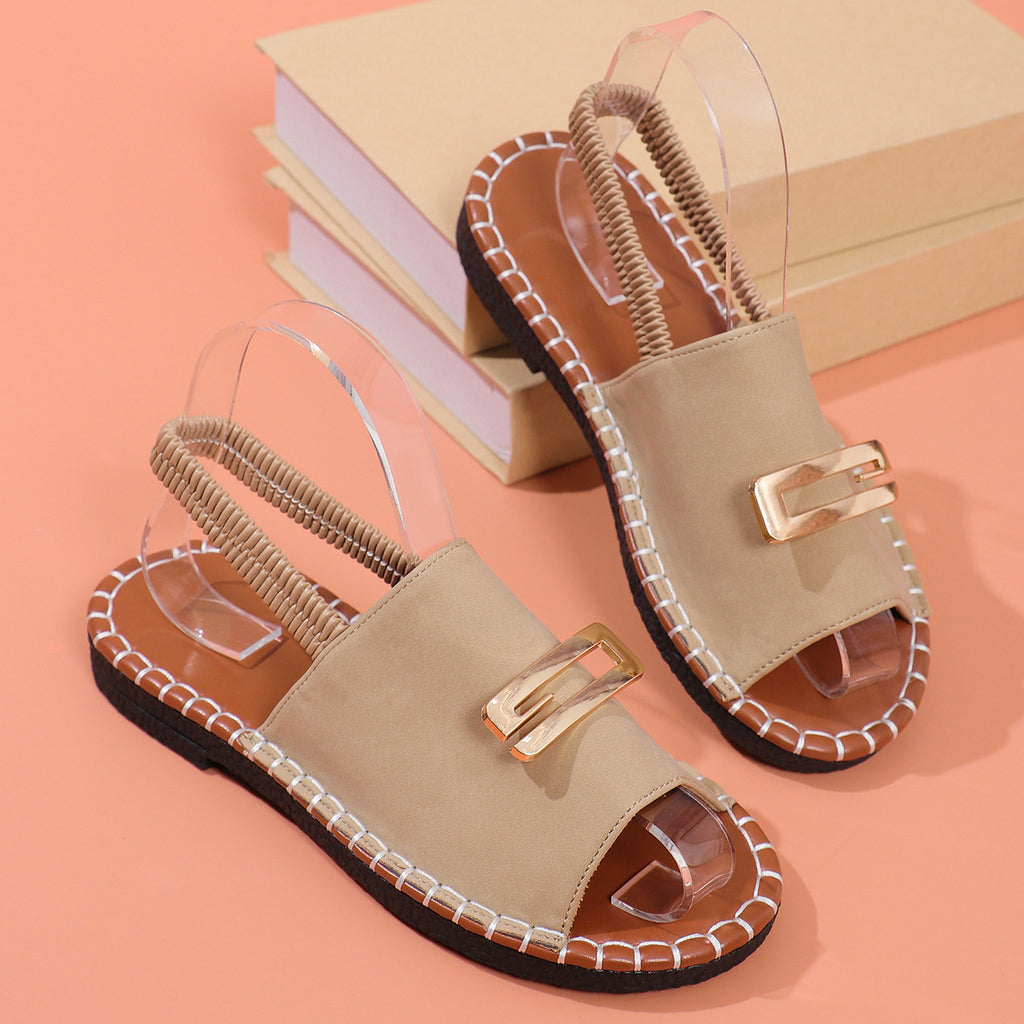 Bequeme Sandalen mit flacher Sohle – Bild 4 | LuxeStyle