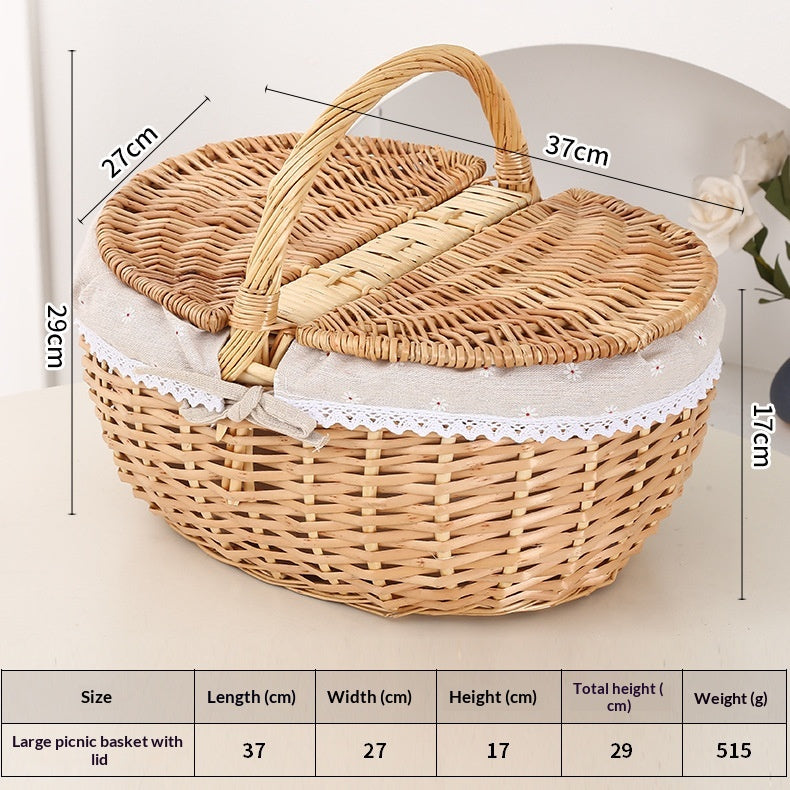 Handgeflochtener Picknickkorb aus Weide – Bild 11 | LuxeStyle