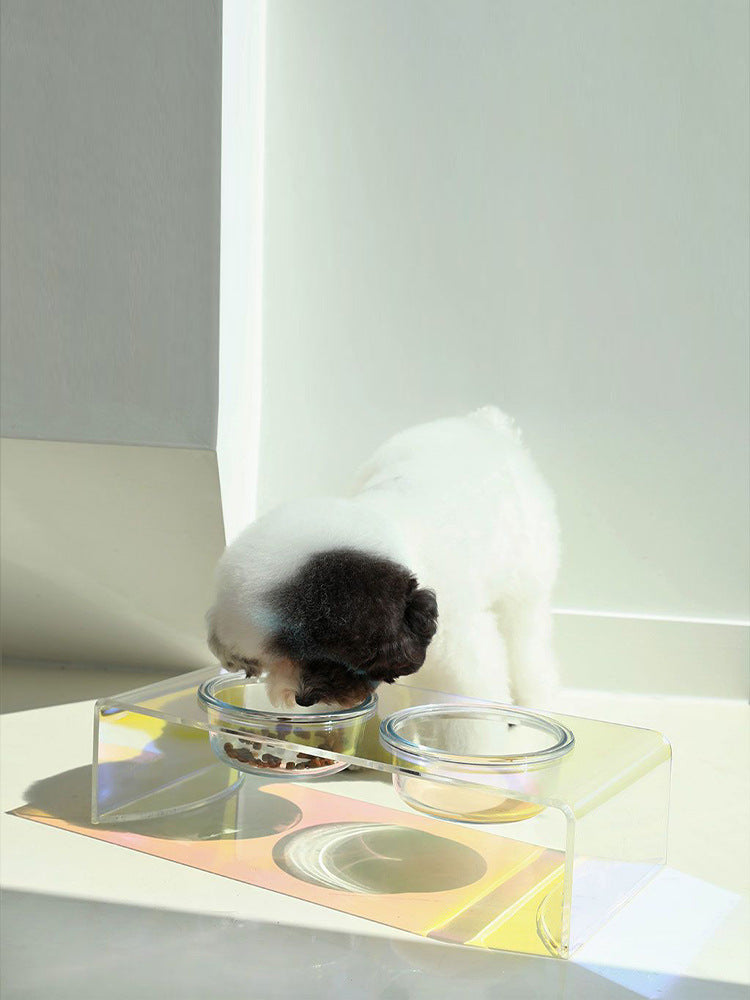 Regenbogen-Futternapf aus Acryl für kleine Hunde & Katzen – Bild 6 | LuxeStyle