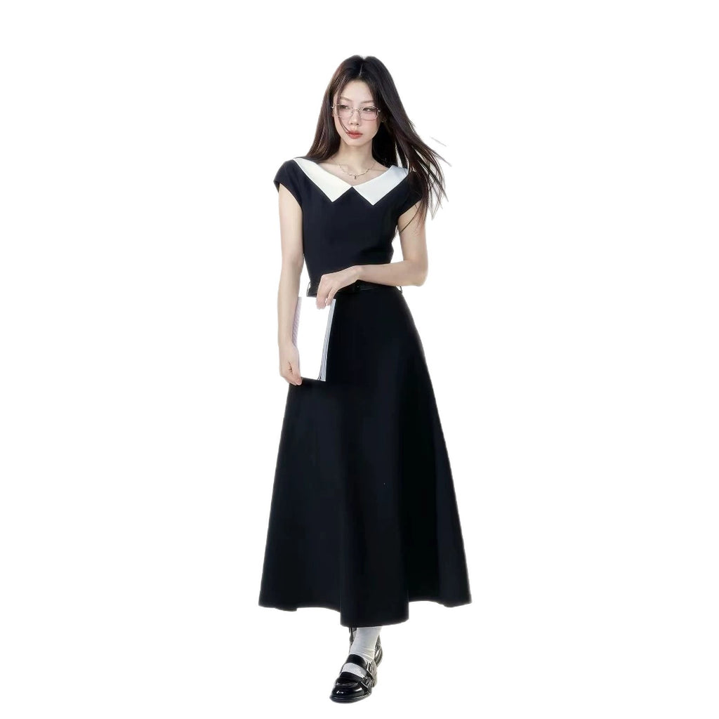 Französisches A-Linien Kleid mit geometrischem Muster