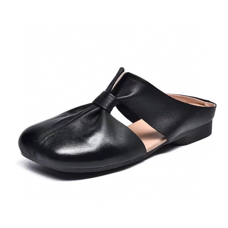Weiche Ledersandalen mit quadratischem Bogen – Bild 5 | LuxeStyle