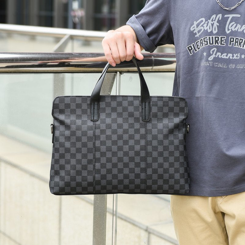 Business-Handtasche Plaid mit Reissverschluss | LuxeStyle