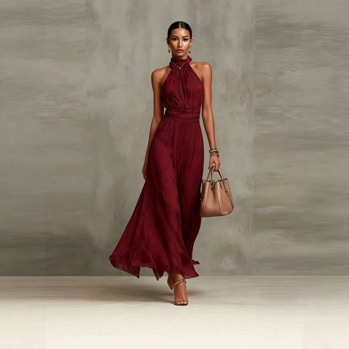 Resort-Kleid mit taillierendem, figurbetontem Plisseerock – Bild 6 | LuxeStyle