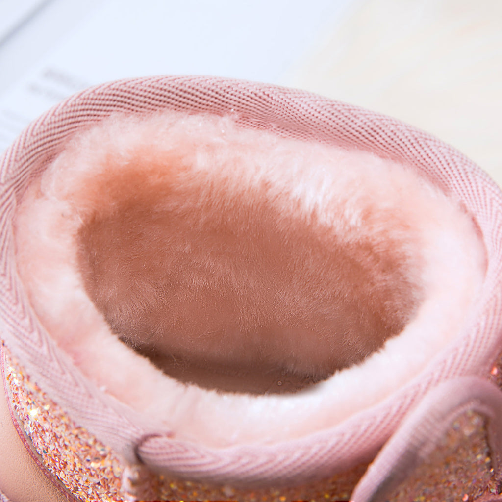 Warme Kinder-Winterstiefel aus Paillettenstoff – Bild 4 | LuxeStyle