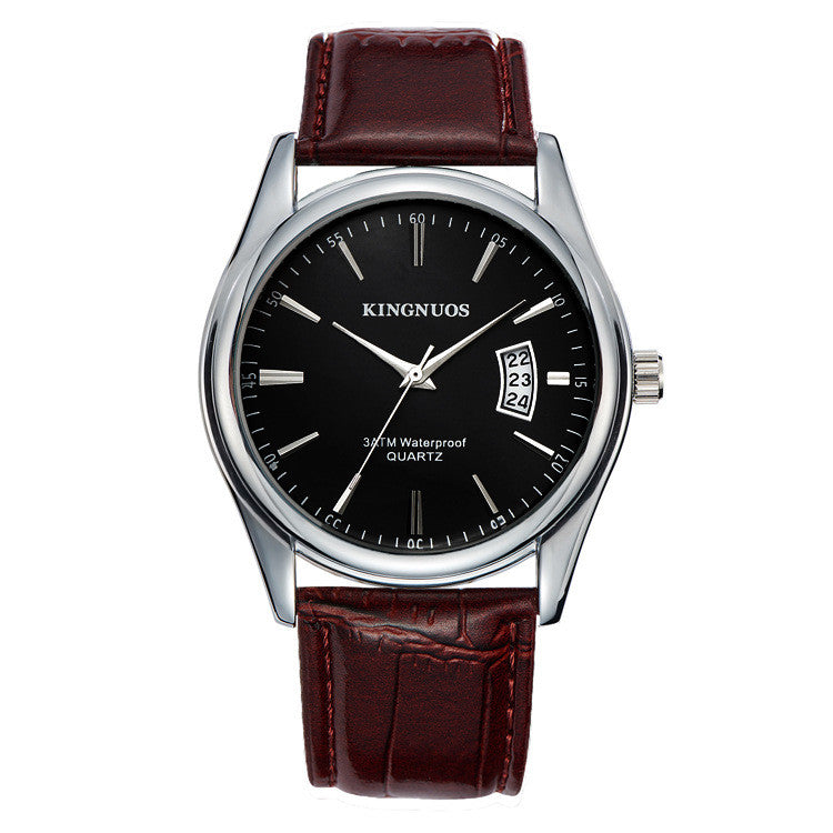 Herrenuhr mit Kalender und Edelstahlarmband – Bild 4 | LuxeStyle