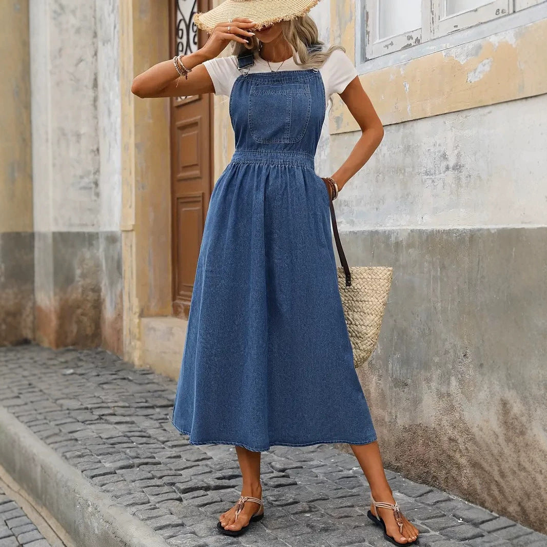 Jeans-Trägerkleid für Damen – Bild 2 | LuxeStyle