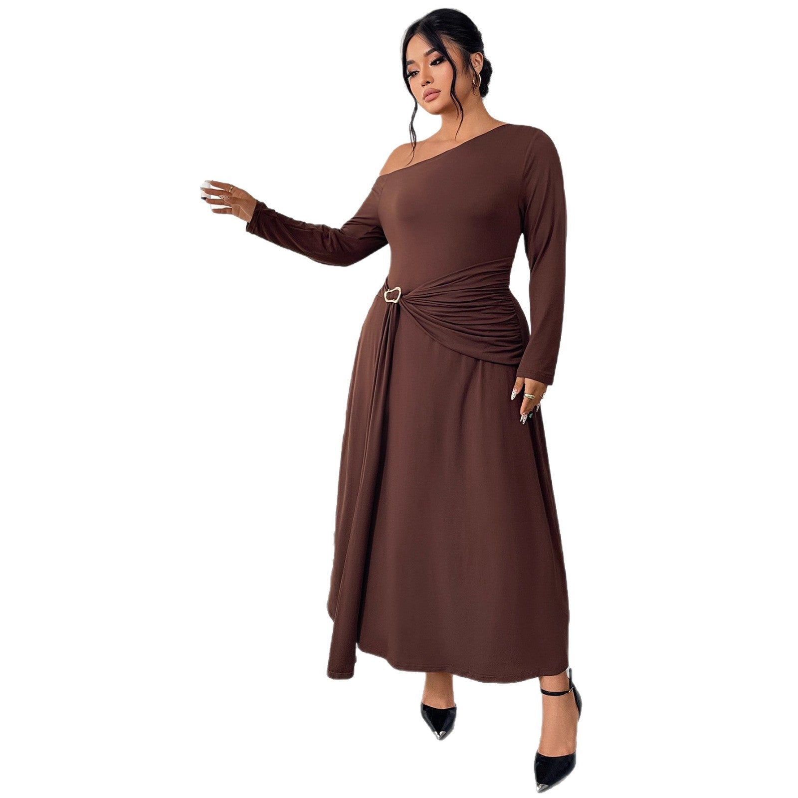 Off Shoulder Longsleeve Kleid
