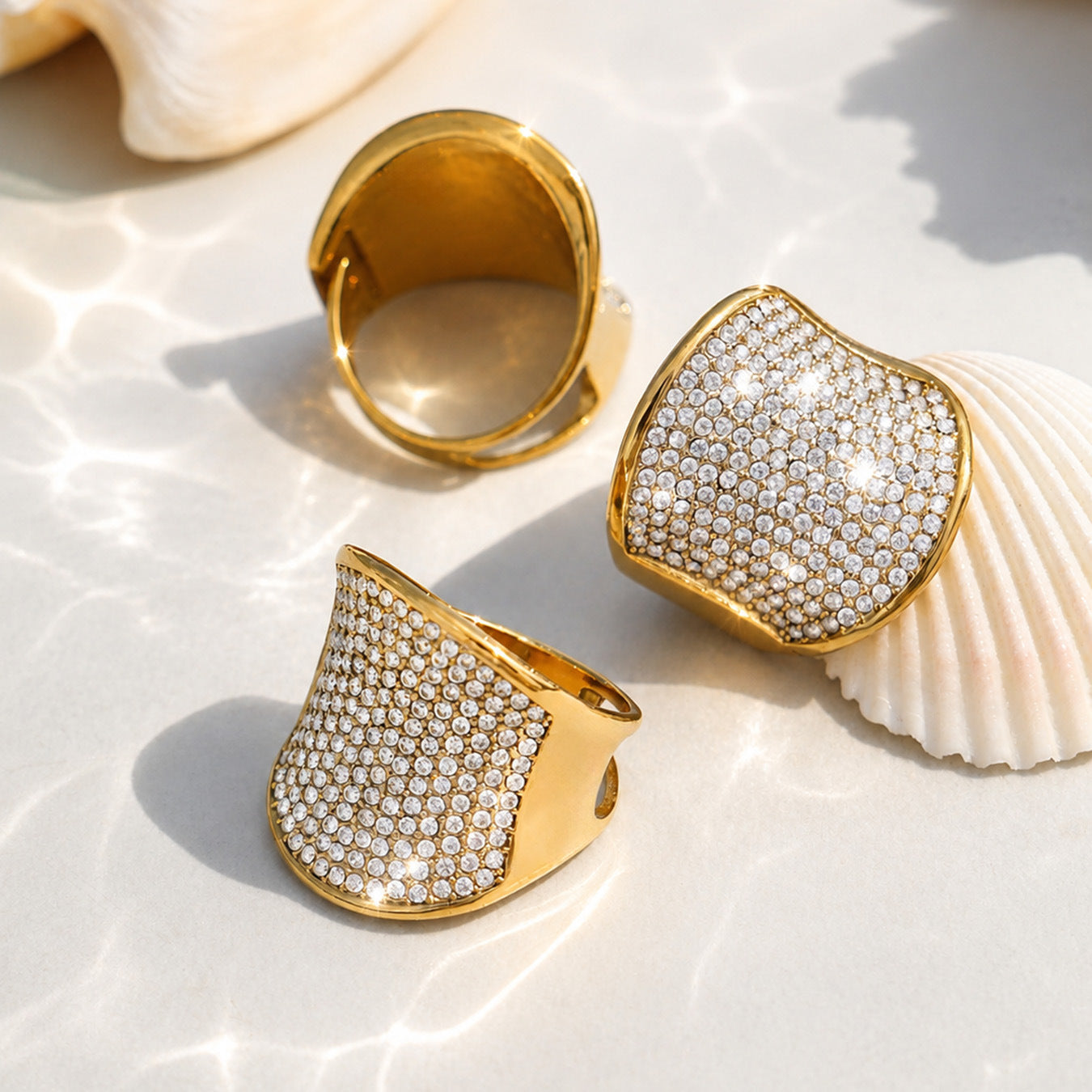 18k Gold Damenring Edelstahl