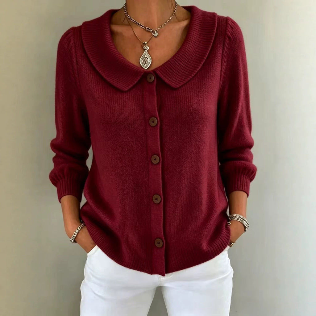 Damen Strickpullover mit Rollkragen und Knöpfen