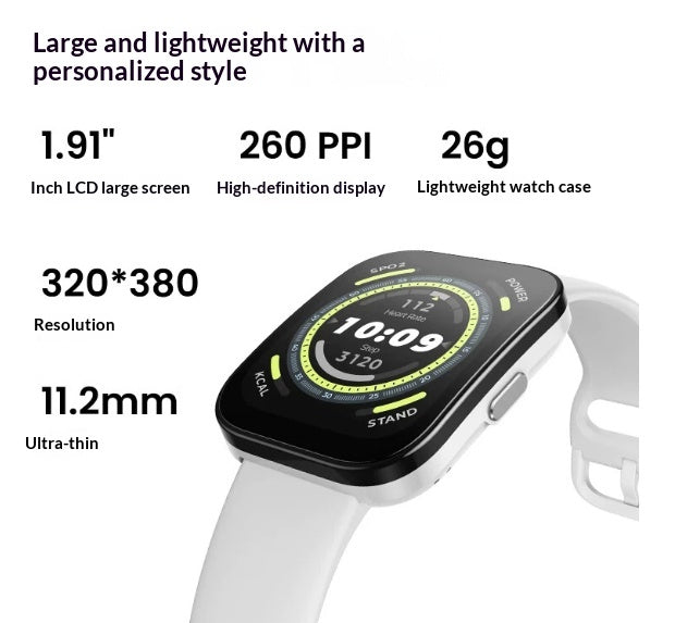 Dawn White Smartwatch mit Puls- und Blutsauerstoffmessung
