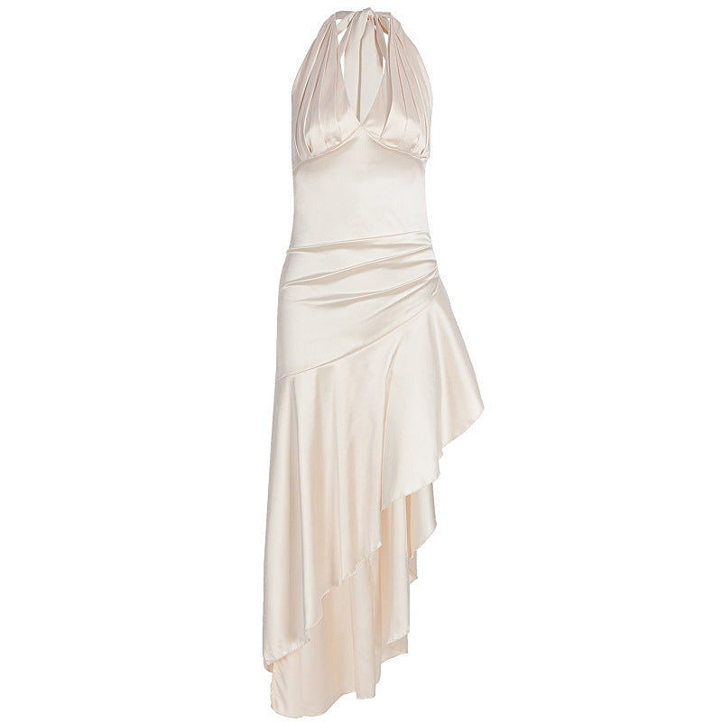 Elegantes Satin-Kleid mit Schlitz und Schnürung – Bild 2 | LuxeStyle