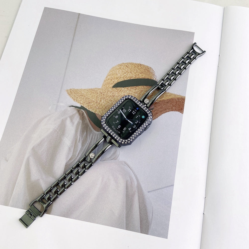 Uhrarmband aus Stahl mit Doppeldiamant-Shell – Bild 2 | LuxeStyle