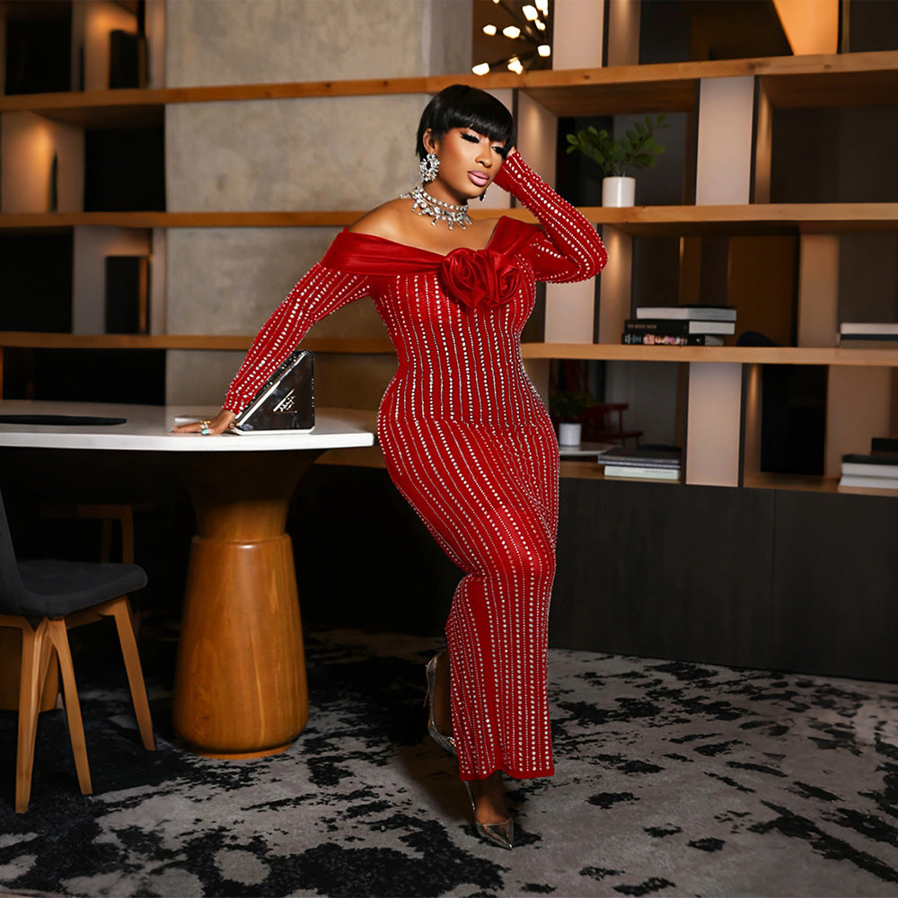 Color-Block Bodycon Kleid mit Strass