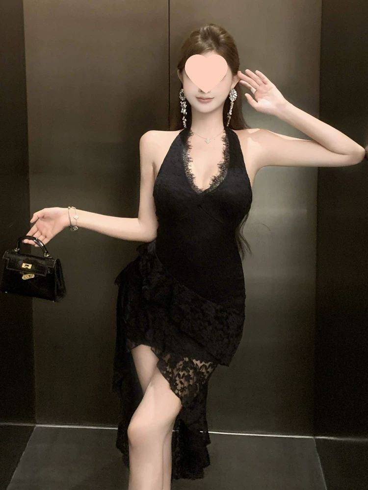 Rüschenkleid mit Spitze