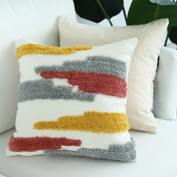 Geweebter Kissenbezug mit Tufting-Muster