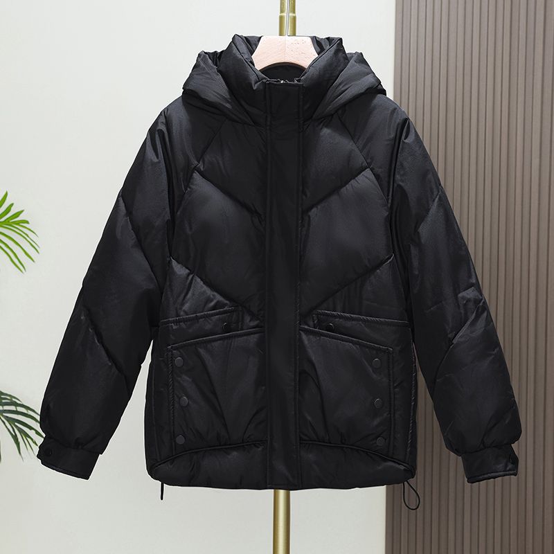 Gefütterte kurze Kapuzenjacke im Loose Fit