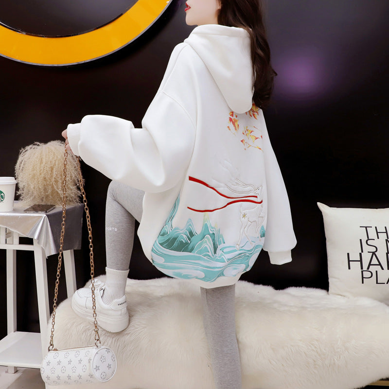 Bestickter Hoodie im China-Stil