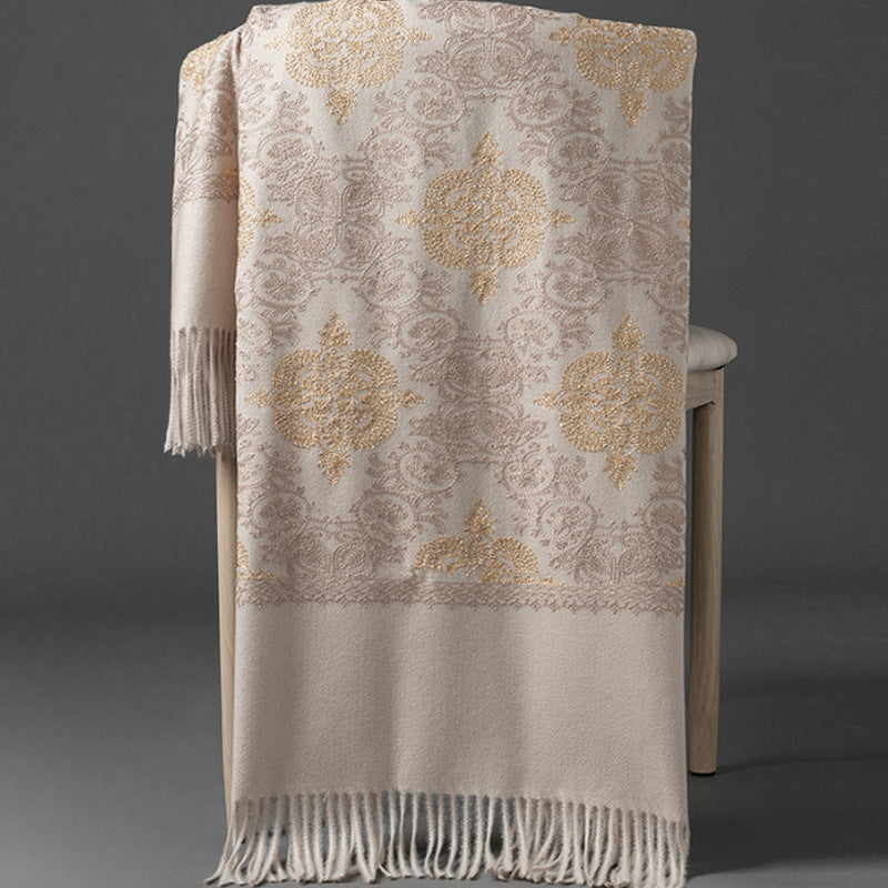 Bestickter Schal aus Kaschmirimitat – Bild 3 | LuxeStyle