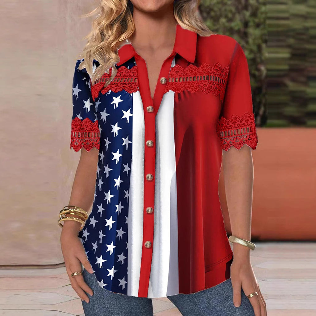 Kurzarm-Cardigan mit Digitaldruck – Bild 5 | LuxeStyle